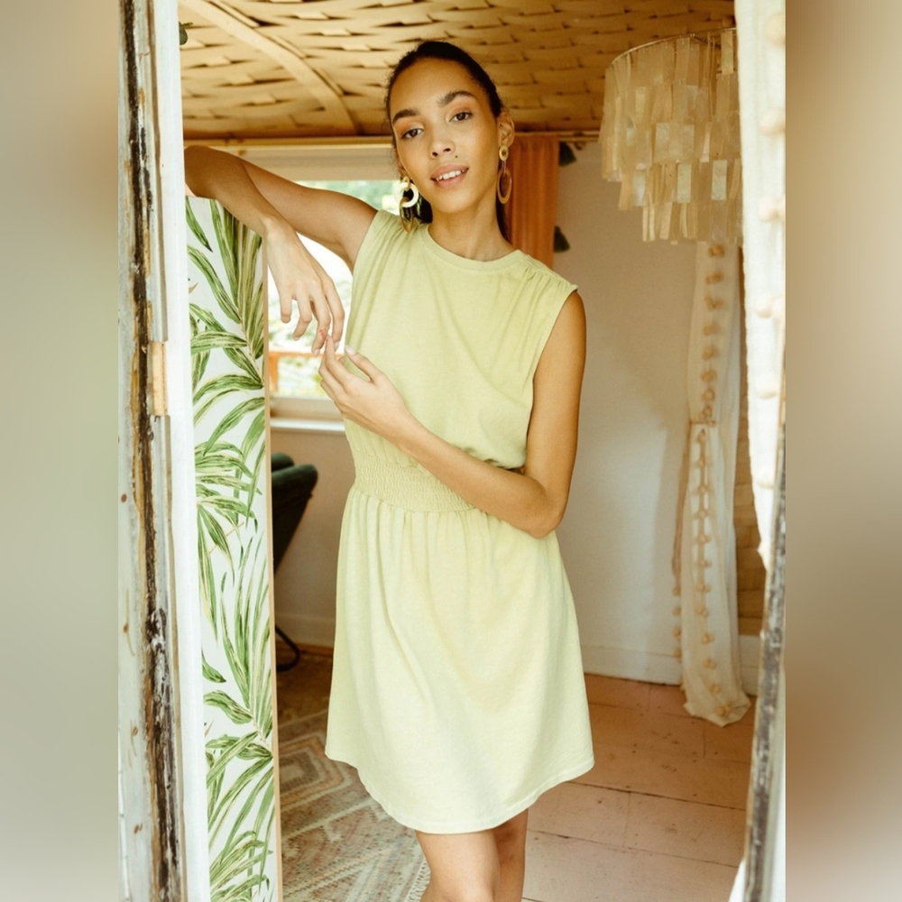 S’Edge Melissa Dress in Bright Lime 100% Cotton Like New Ret$128 Sz Medium